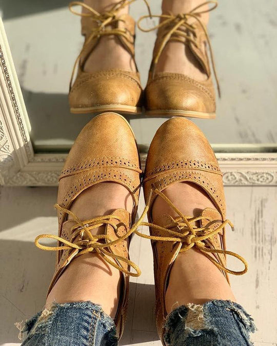 Damen Lässig Schnürschuhe | Abgehobene