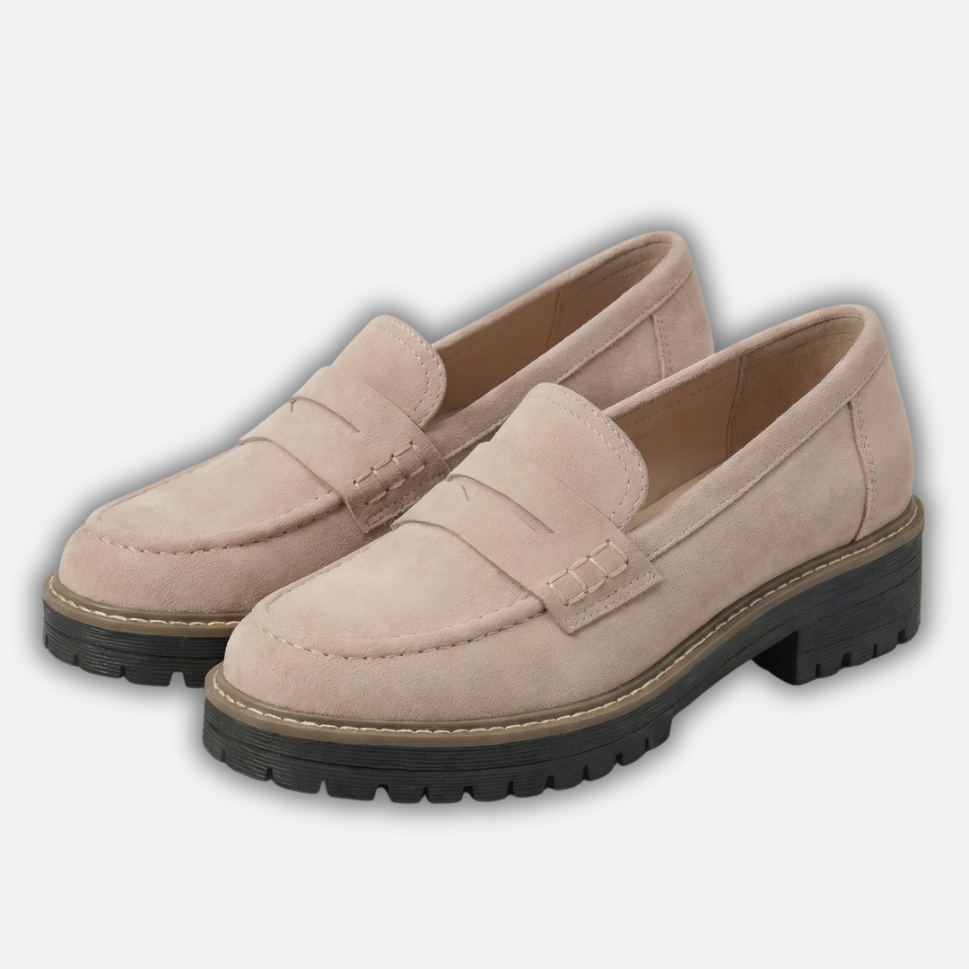 Damen Loafer mit dicker Sohle und Kontrastnähten