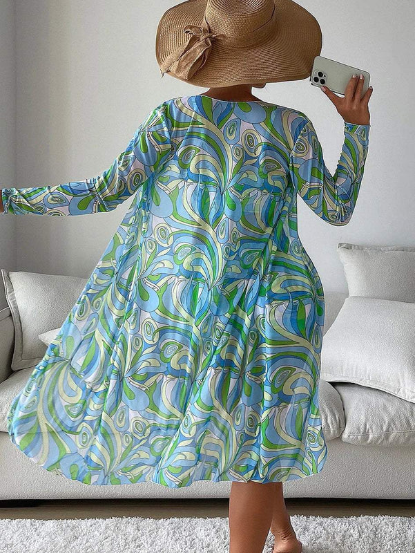 Damski strój kąpielowy z wiązaniem na szyi | styl kimono