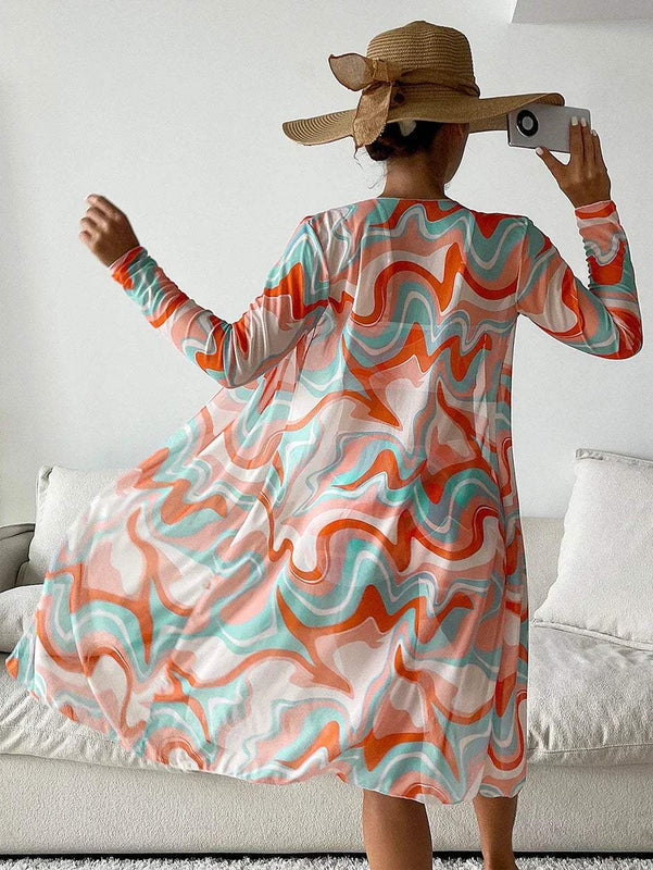 Damski strój kąpielowy z wiązaniem na szyi | styl kimono