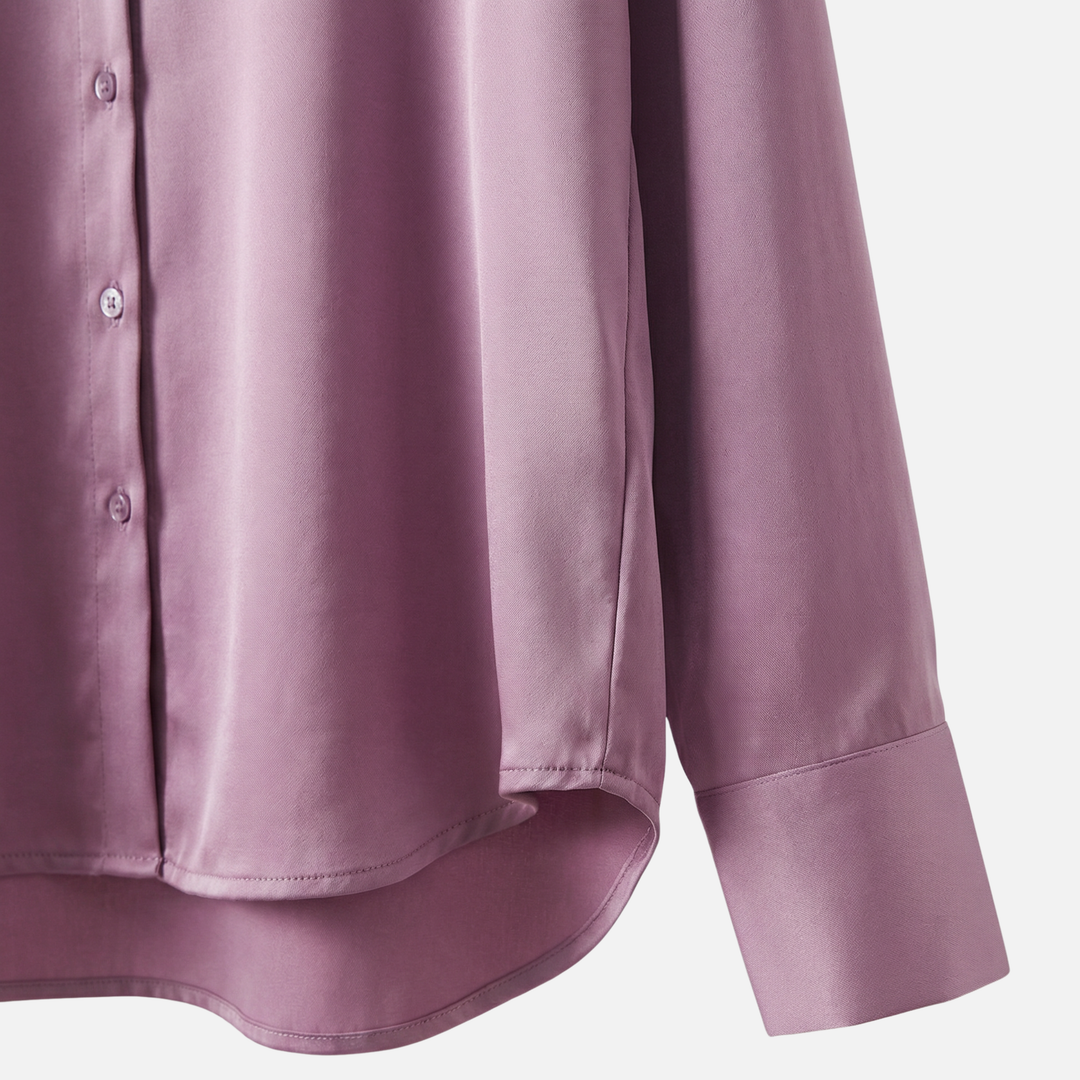 Damen Seidenbluse mit Knopfleiste und langen Ärmeln