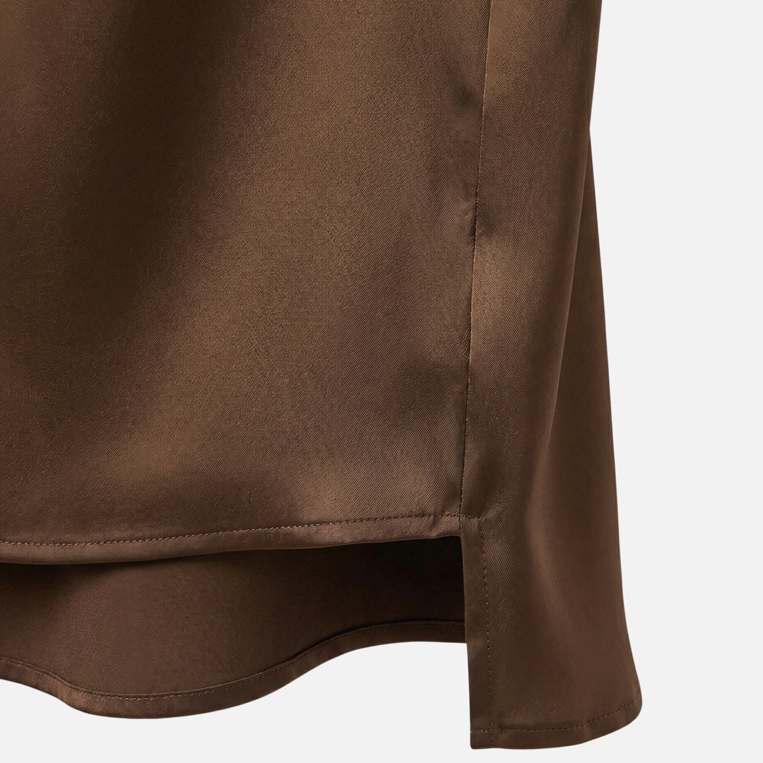 Damen Seidenbluse mit Knopfleiste und langen Ärmeln