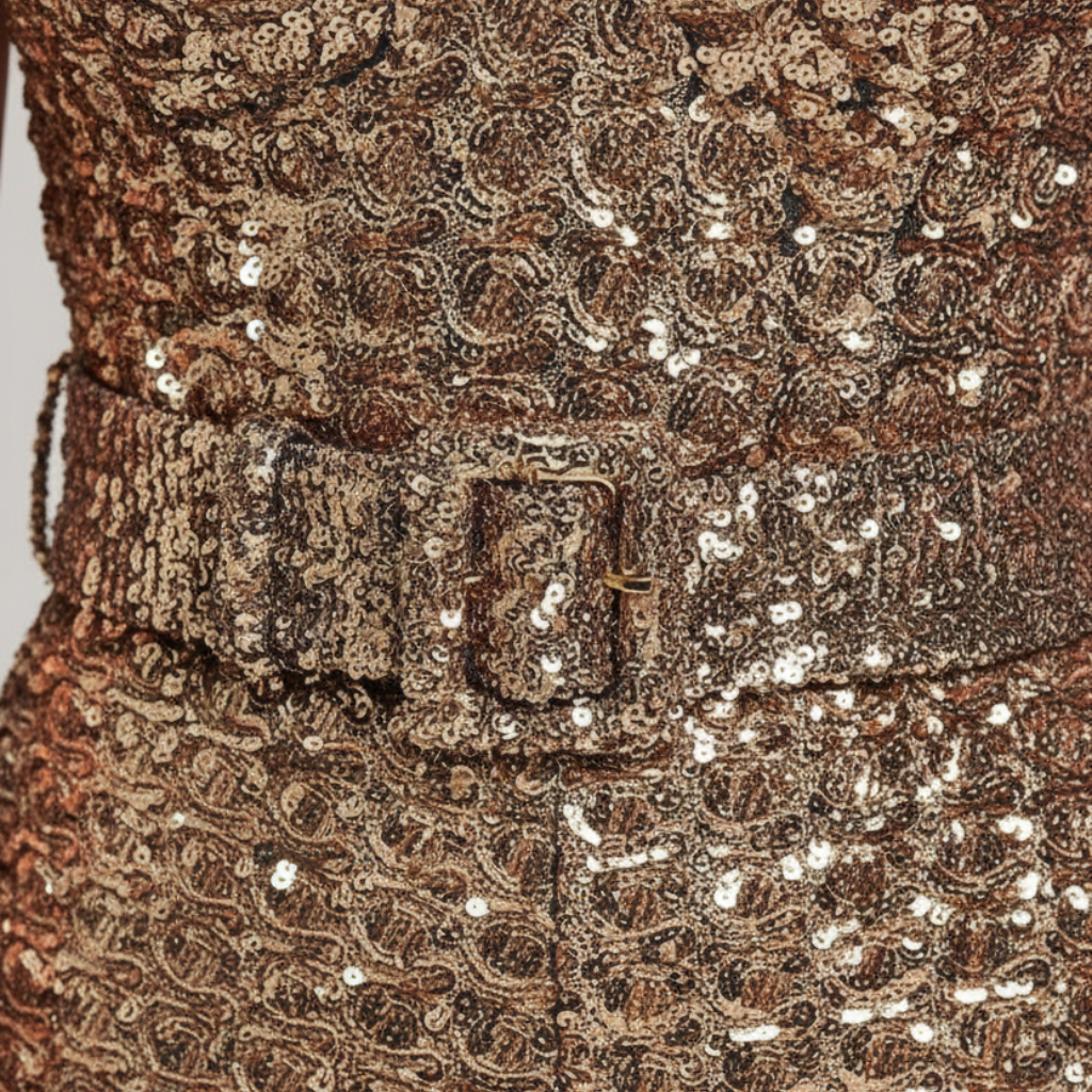 Damen Pailletten-Overall mit weitem Bein und Spaghettiträgern