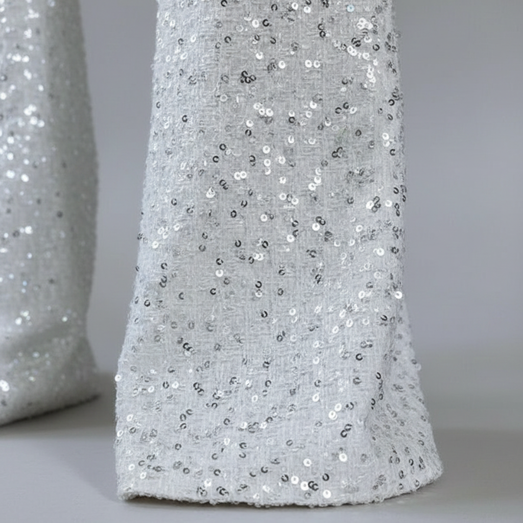 Damen Pailletten-Overall mit weitem Bein und Spaghettiträgern