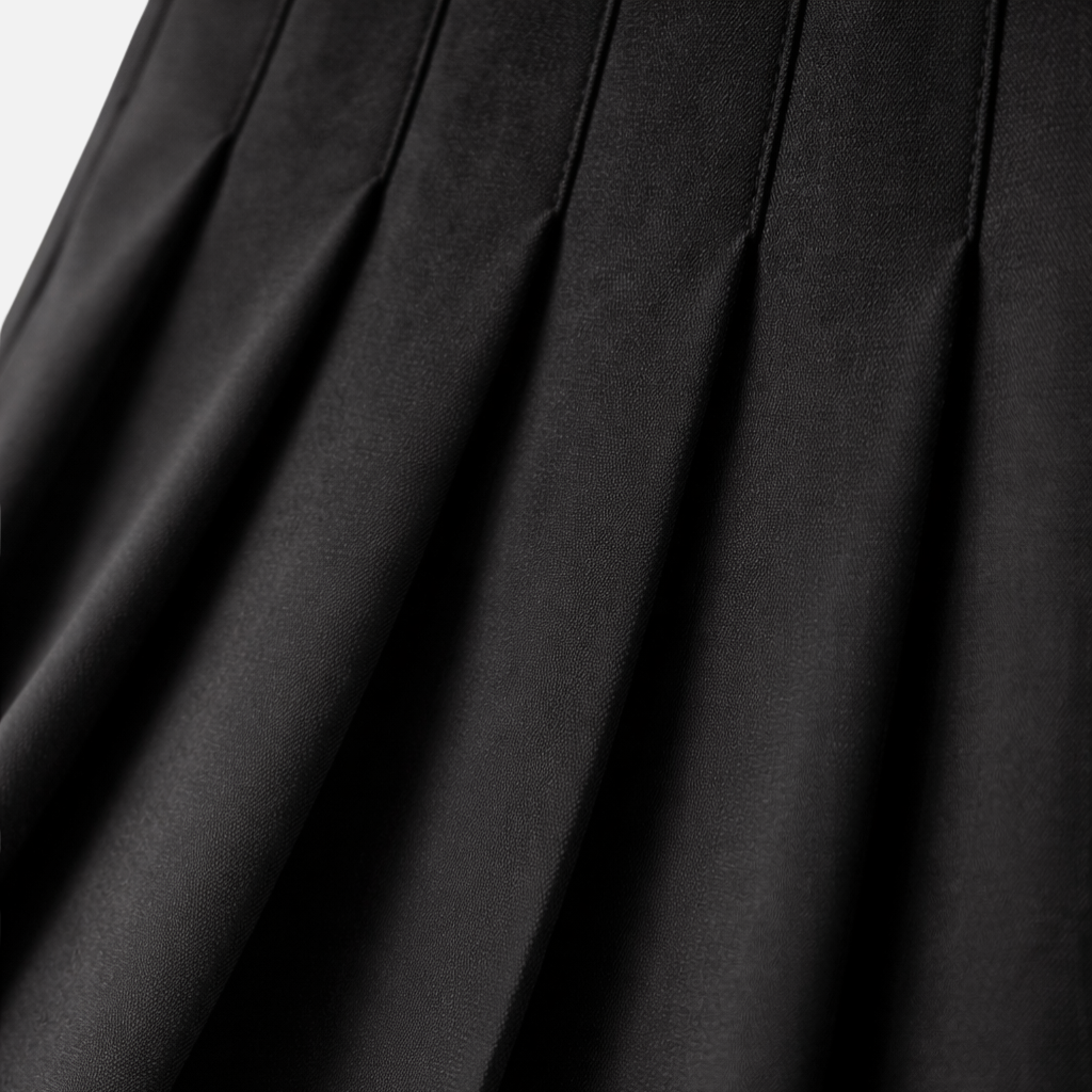 Damen Plissierte Midi-Rock mit verstellbarem Taillengürtel