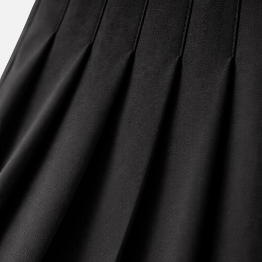 Damen Plissierte Midi-Rock mit verstellbarem Taillengürtel