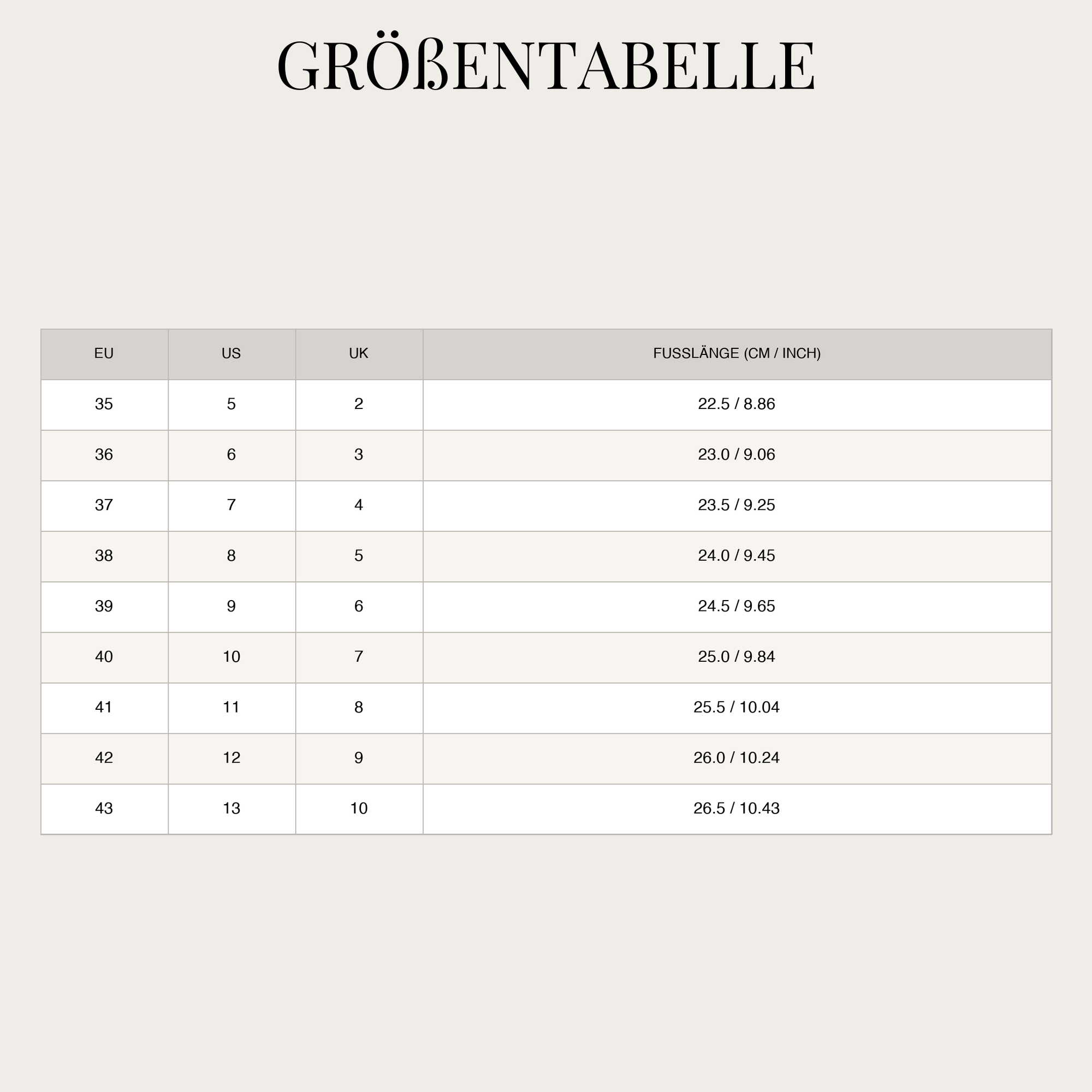 Size Chart