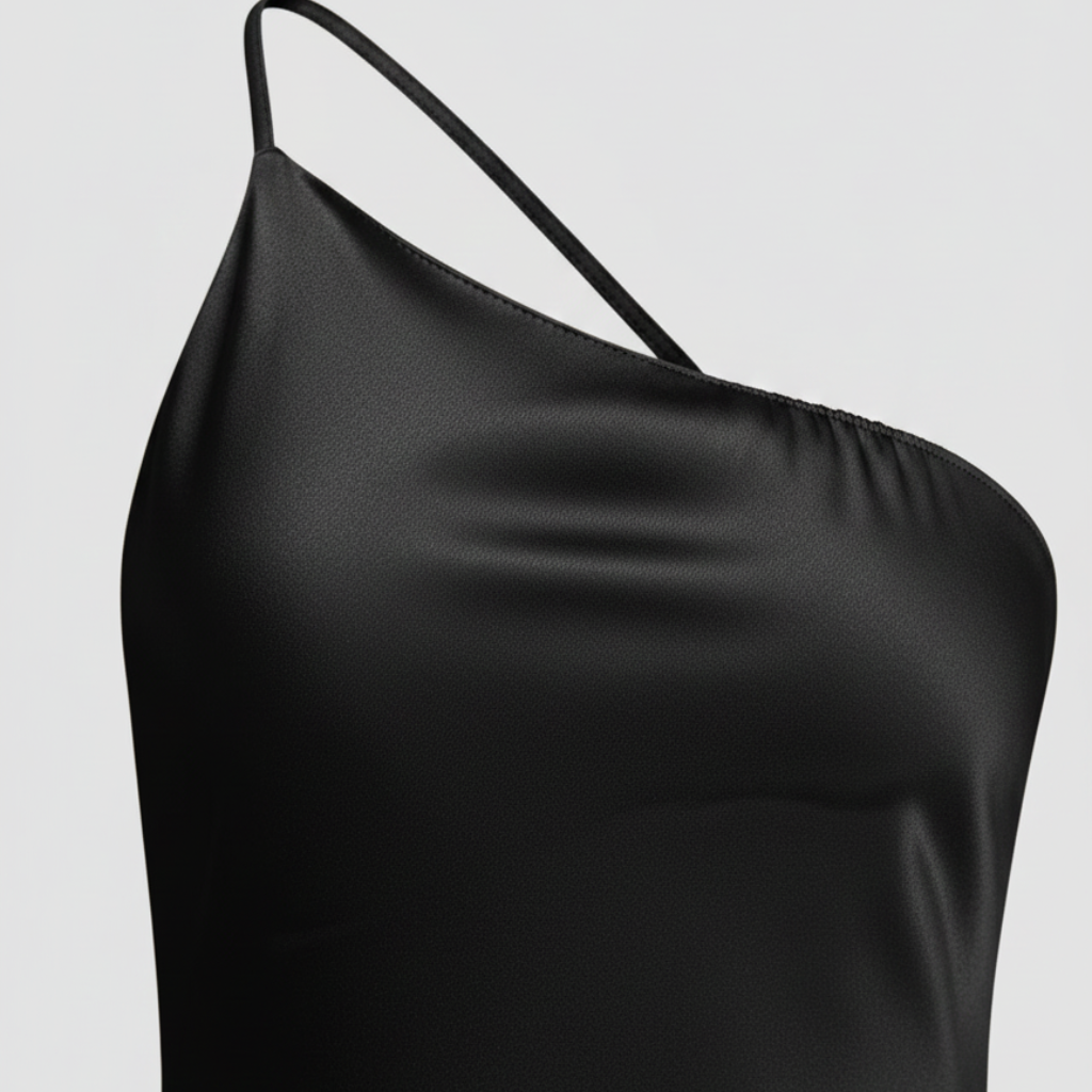 Damen Satin Maxi Kleid mit Seitenschlitz