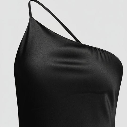 Damen Satin Maxi Kleid mit Seitenschlitz