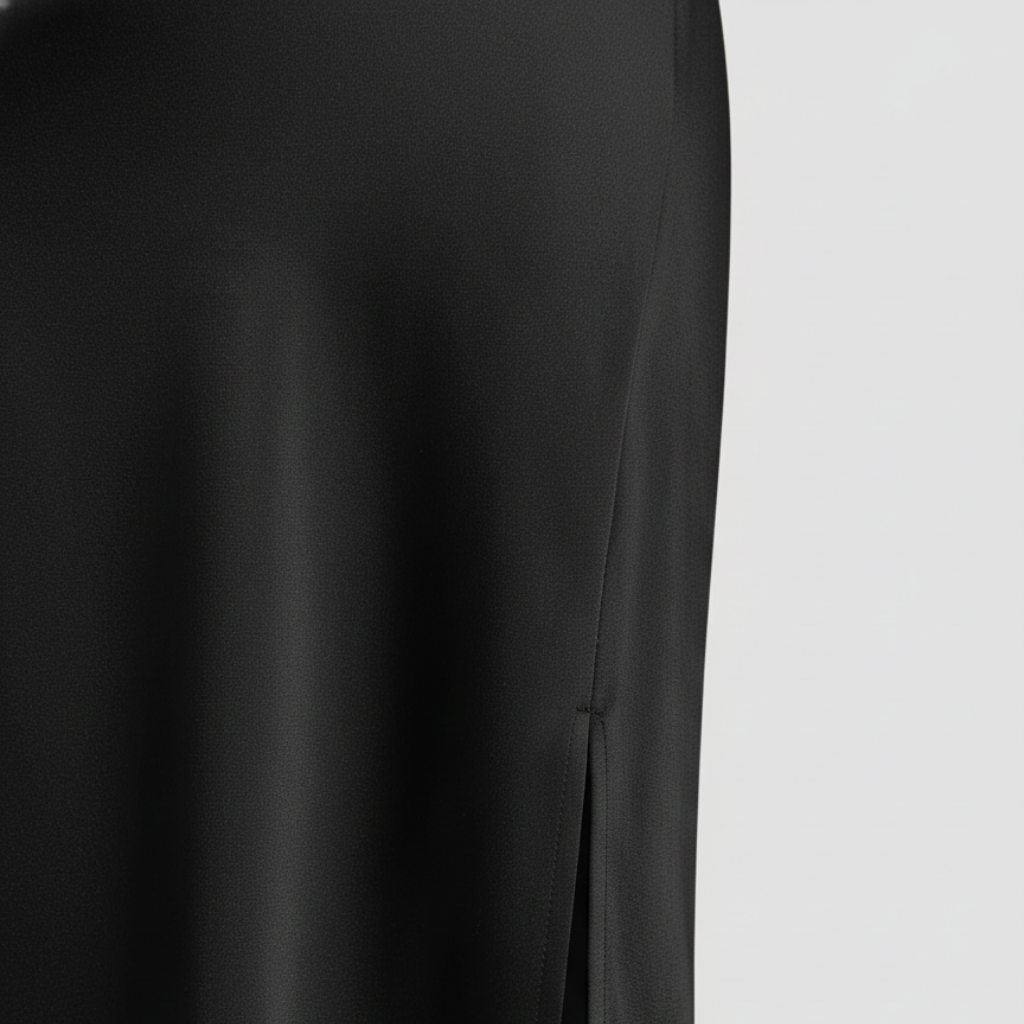 Damen Satin Maxi Kleid mit Seitenschlitz