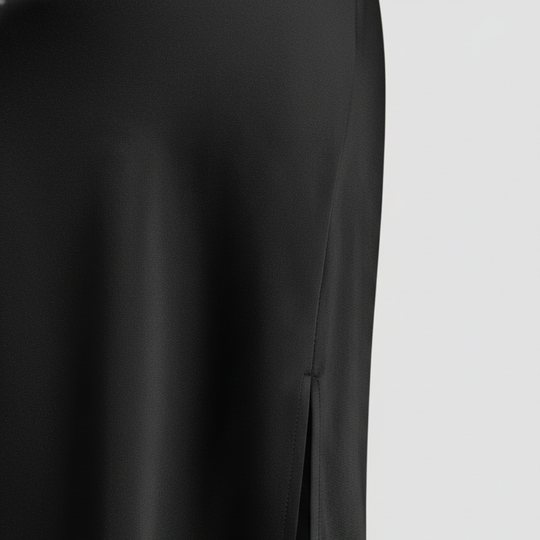 Damen Satin Maxi Kleid mit Seitenschlitz