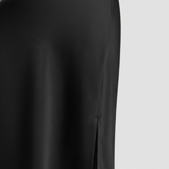 Women's Satin Maxi Dress with Side Slit