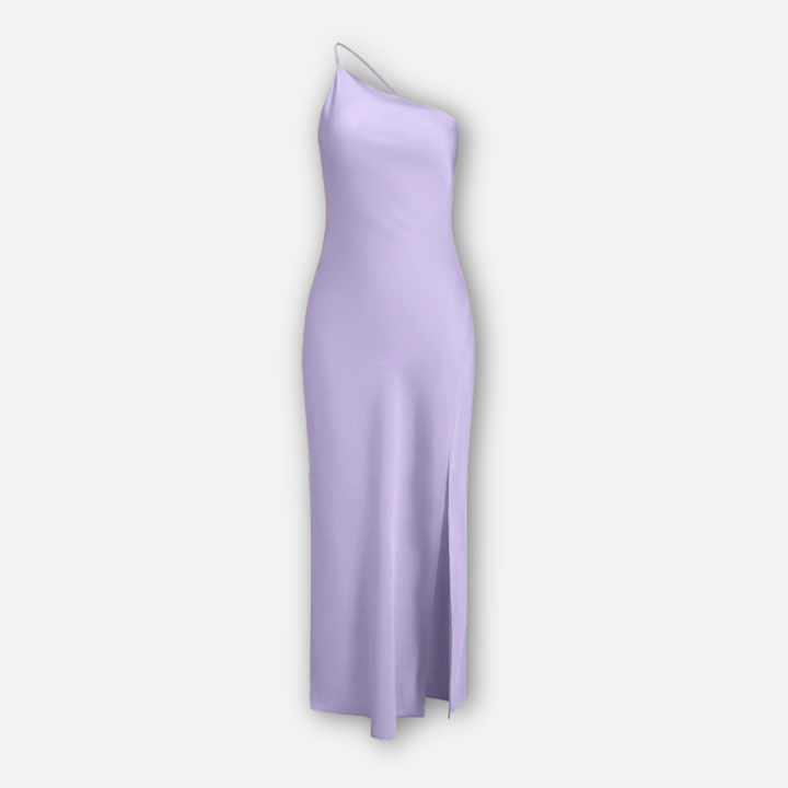 Women's Satin Maxi Dress with Side Slit