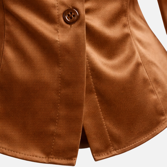 Damen Satinbluse mit langen Ärmeln