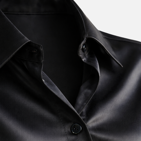 Damen Satinbluse mit langen Ärmeln