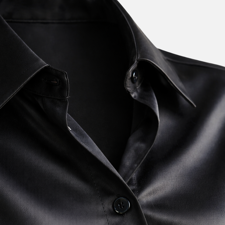 Women's Satin Blouse with Long Sleeves