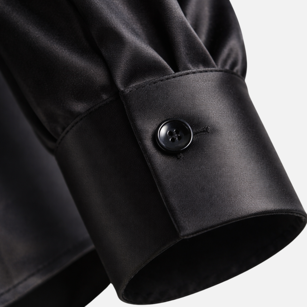 Damen Satinbluse mit langen Ärmeln