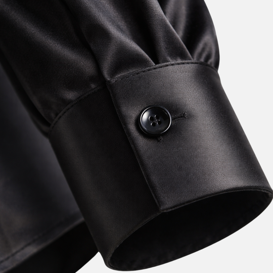 Damen Satinbluse mit langen Ärmeln