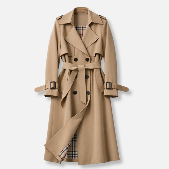 Damen Trenchcoat mit Gürtel und verstellbaren Manschetten