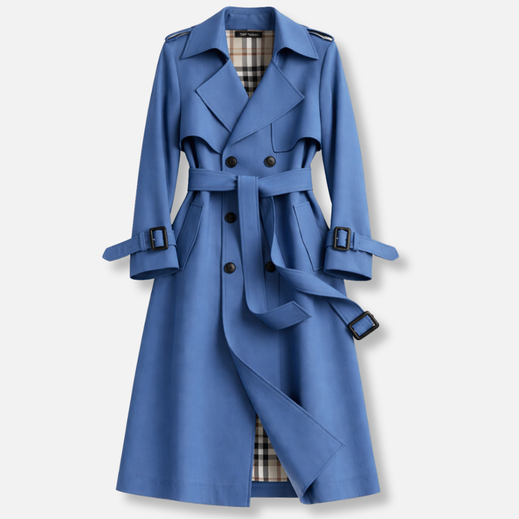 Damen Trenchcoat mit Gürtel und verstellbaren Manschetten