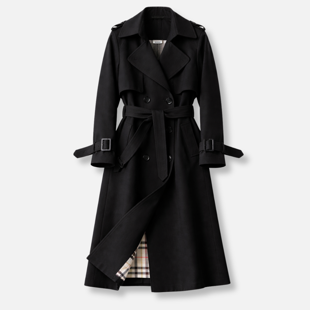 Damen Trenchcoat mit Gürtel und verstellbaren Manschetten
