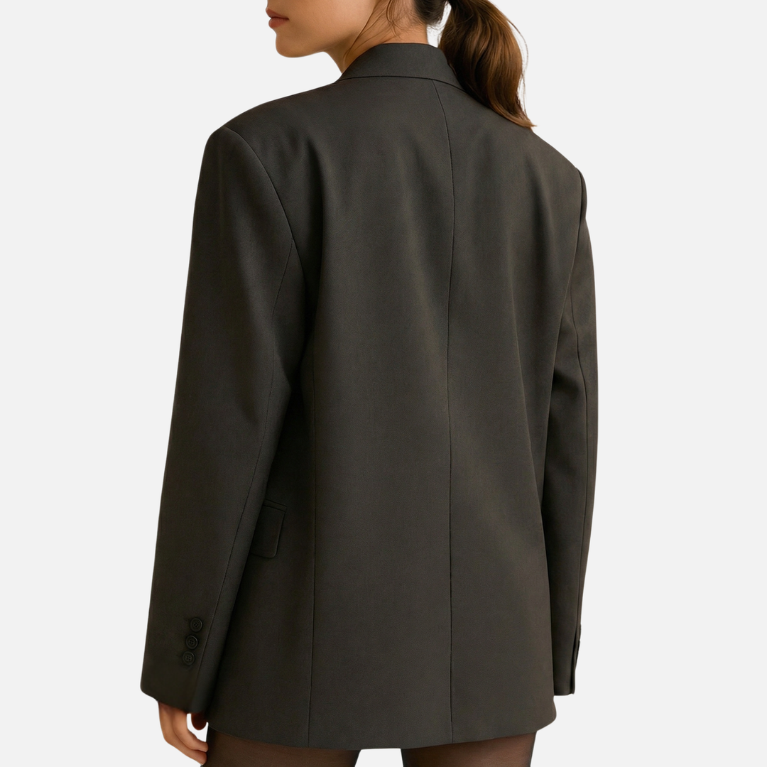 Oversized-Blazer aus Webstoff mit Fronttaschen für Damen