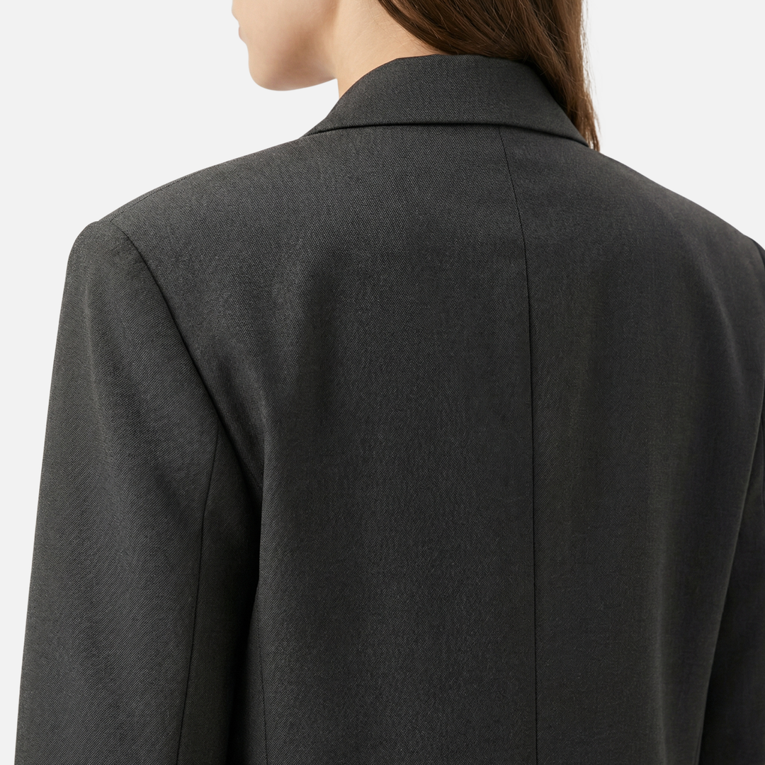 Oversized-Blazer aus Webstoff mit Fronttaschen für Damen