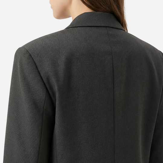 Oversized-Blazer aus Webstoff mit Fronttaschen für Damen