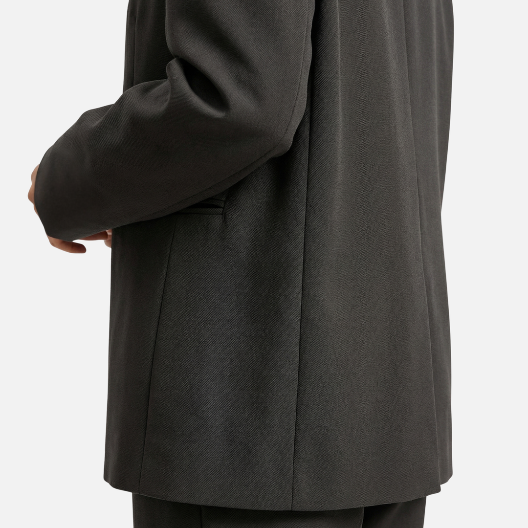 Oversized-Blazer aus Webstoff mit Fronttaschen für Damen