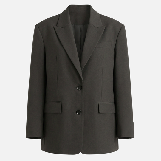 Oversized-Blazer aus Webstoff mit Fronttaschen für Damen