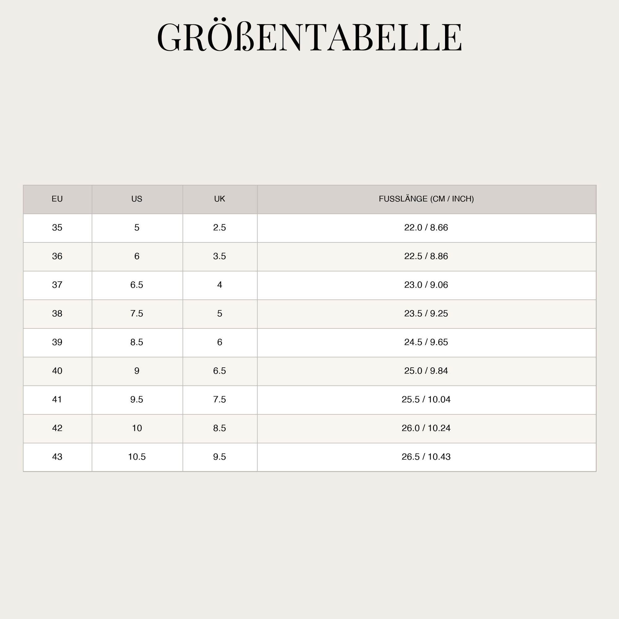 Size Chart