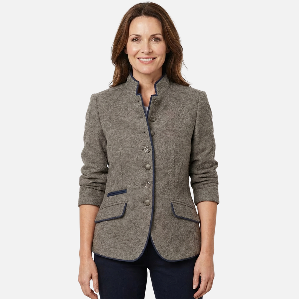Damen-Slim-Blazer aus leichtem Wollmix – Mehrknopf-Verschluss