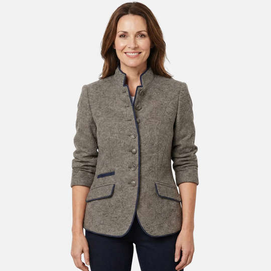 Damen-Slim-Blazer aus leichtem Wollmix – Mehrknopf-Verschluss