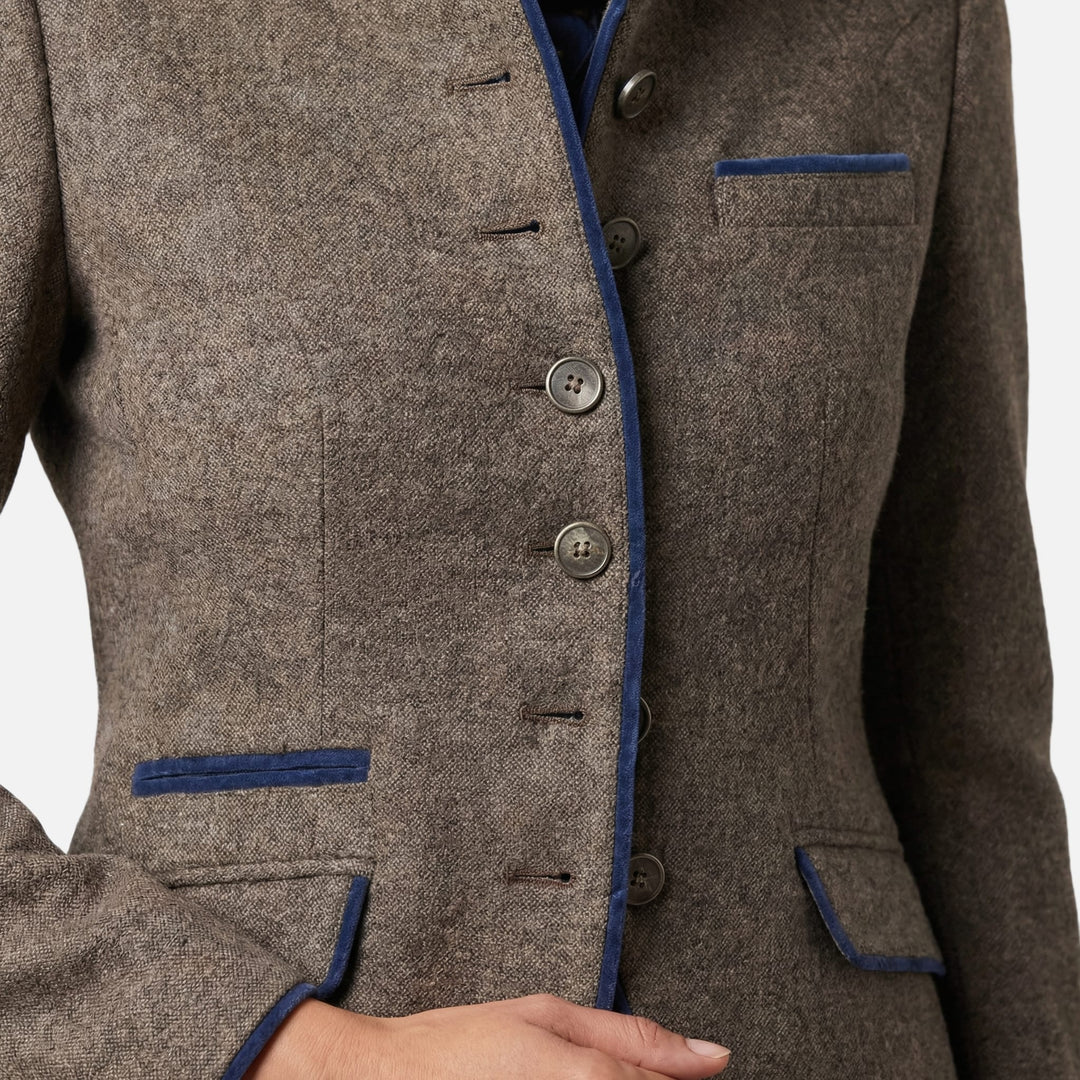 Damen-Slim-Blazer aus leichtem Wollmix – Mehrknopf-Verschluss