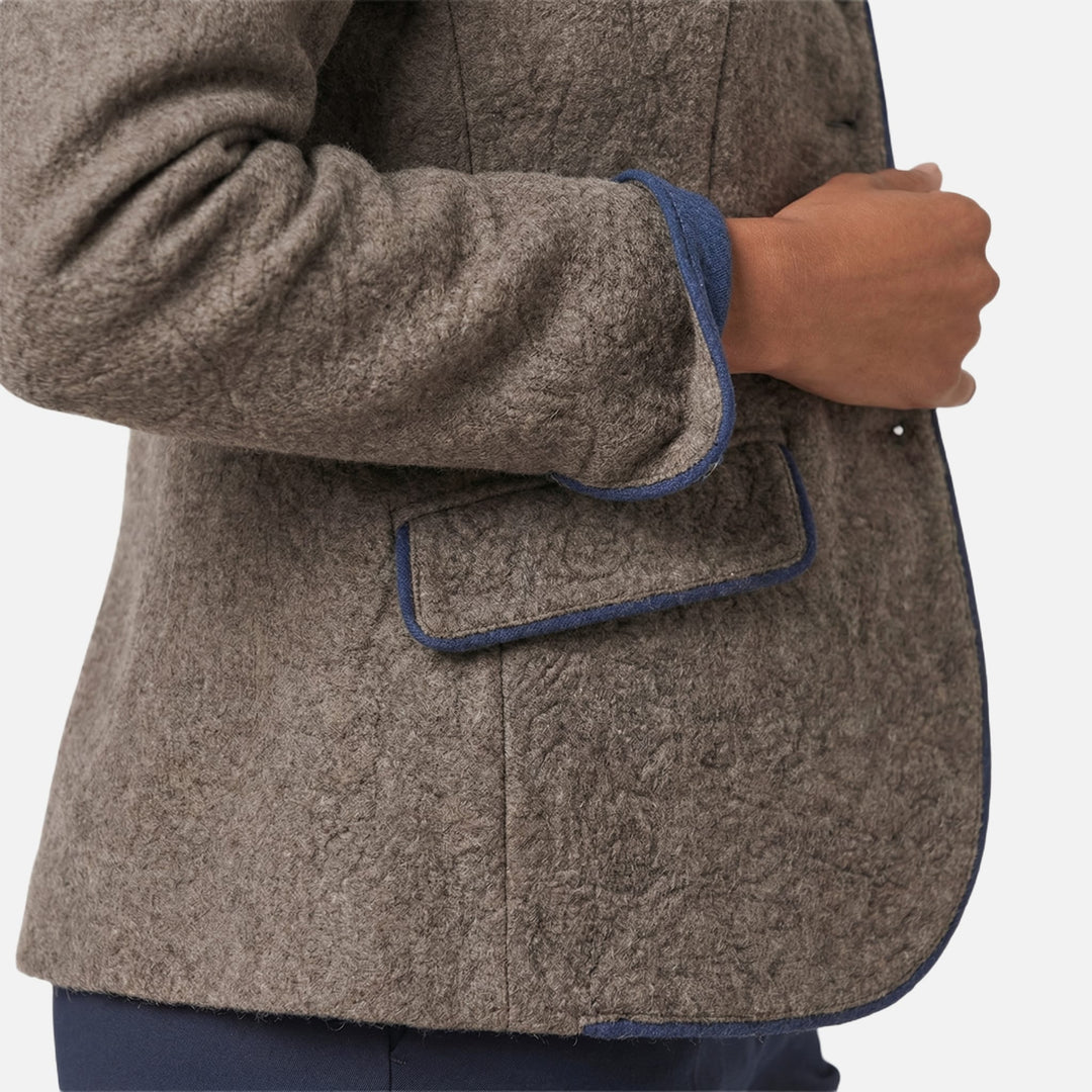 Damen-Slim-Blazer aus leichtem Wollmix – Mehrknopf-Verschluss