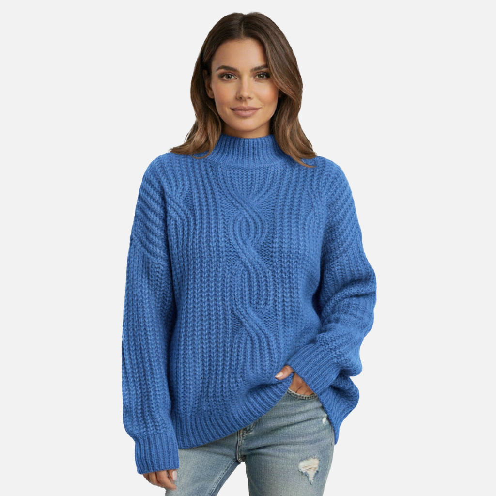 Dicker Strickpullover mit Rollkragen für Damen