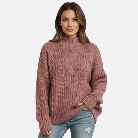 Dicker Strickpullover mit Rollkragen für Damen
