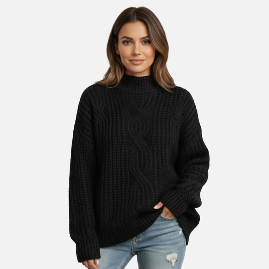 Dicker Strickpullover mit Rollkragen für Damen