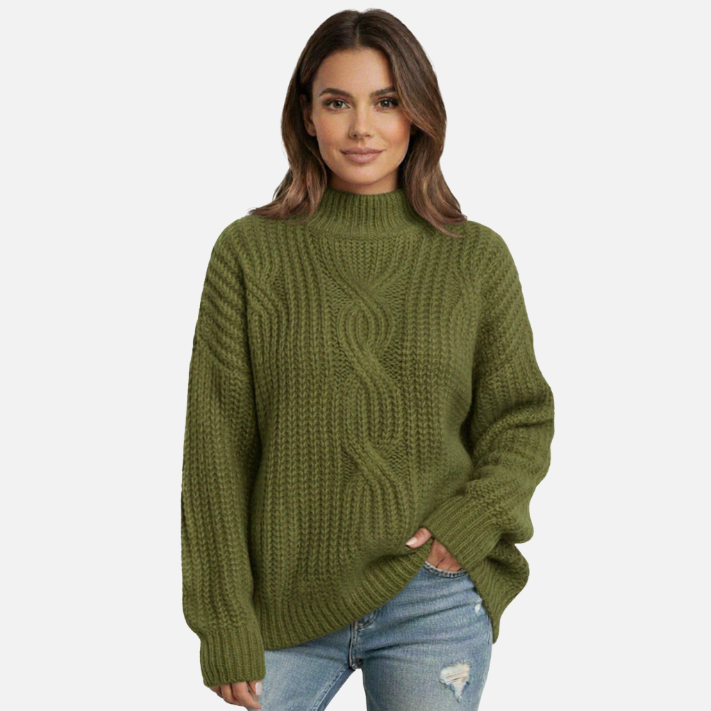 Dicker Strickpullover mit Rollkragen für Damen