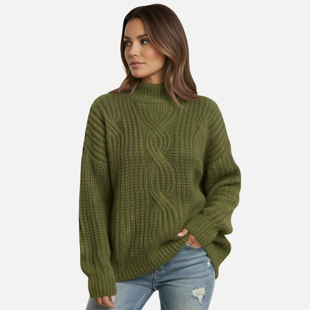 Dicker Strickpullover mit Rollkragen für Damen