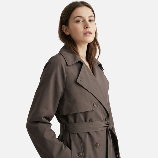 Doppeltbrustiger Trenchcoat mit Gürtel für Damen