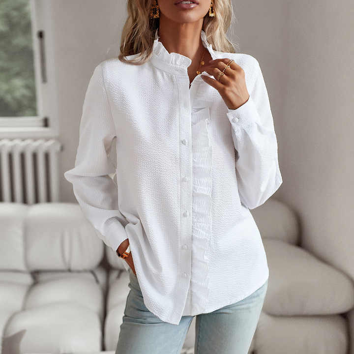 Draped Women's Shirt | Long Sleeve