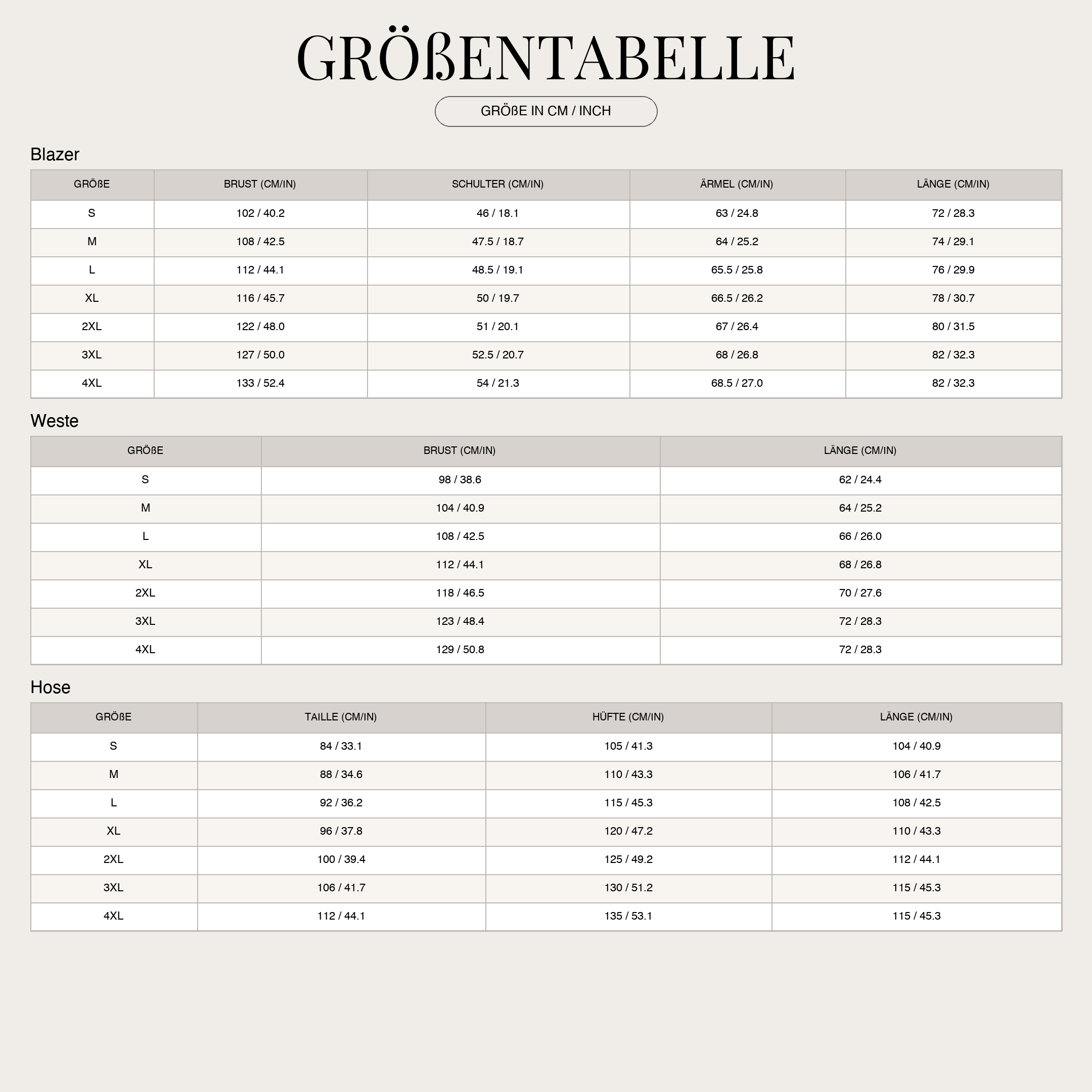 Size Chart