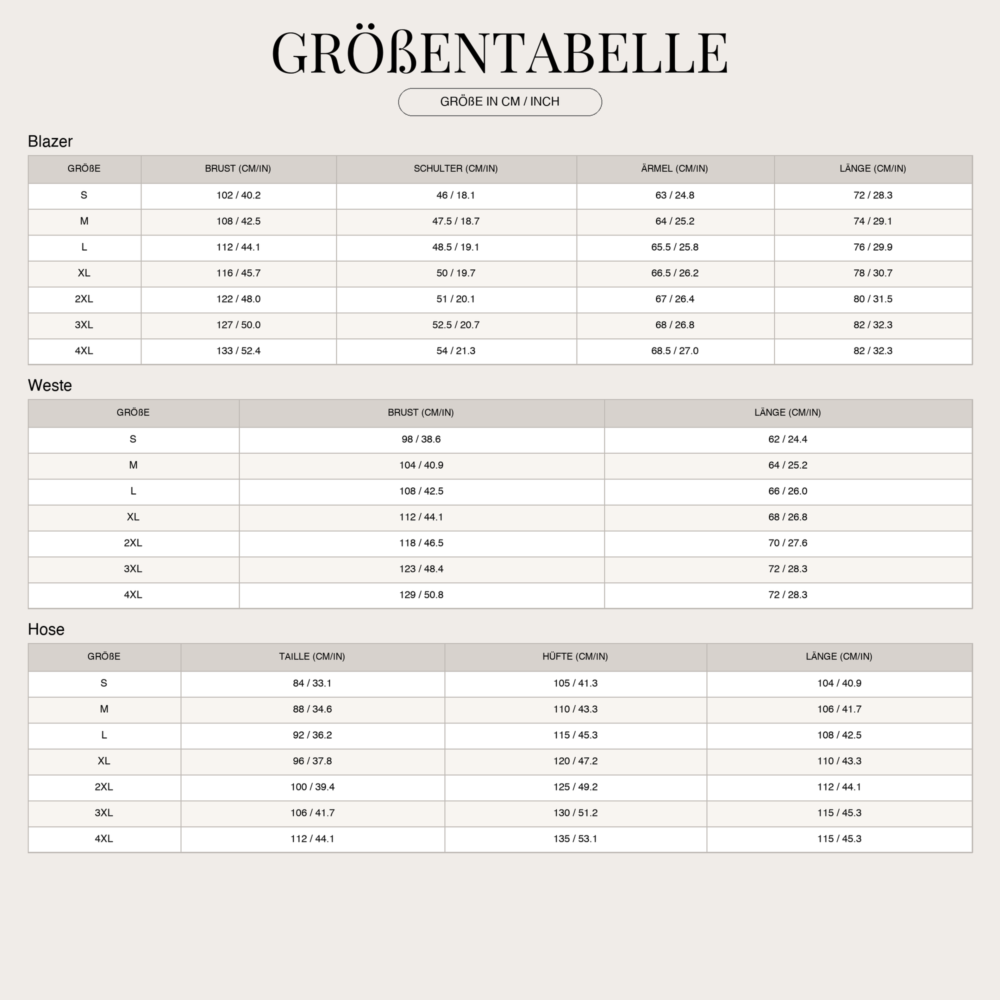 Size Chart