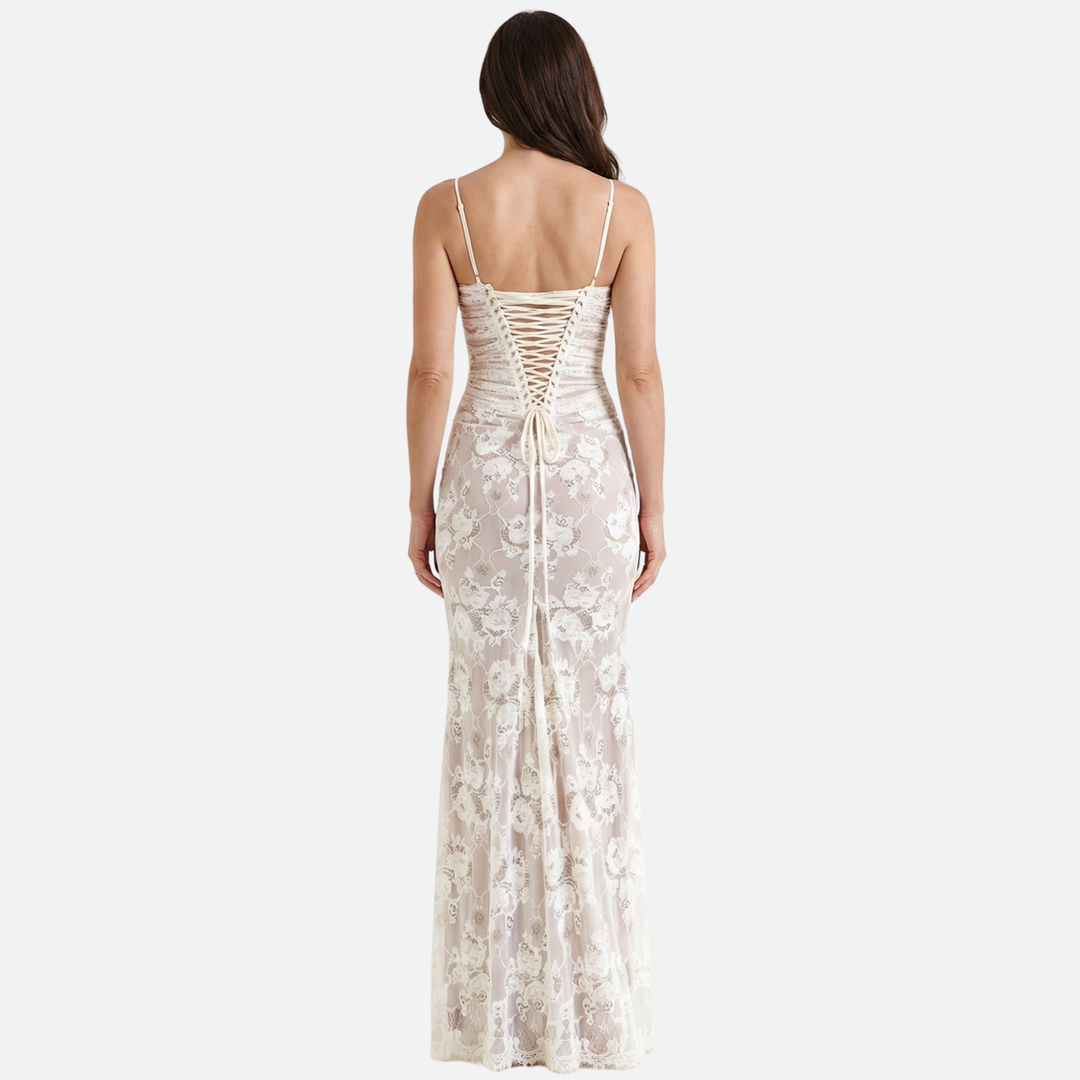 Durchsichtiges Spitzenkleid mit Korsett-Schnitt für Frauen