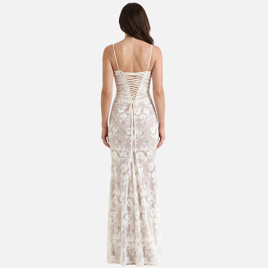 Durchsichtiges Spitzenkleid mit Korsett-Schnitt für Frauen