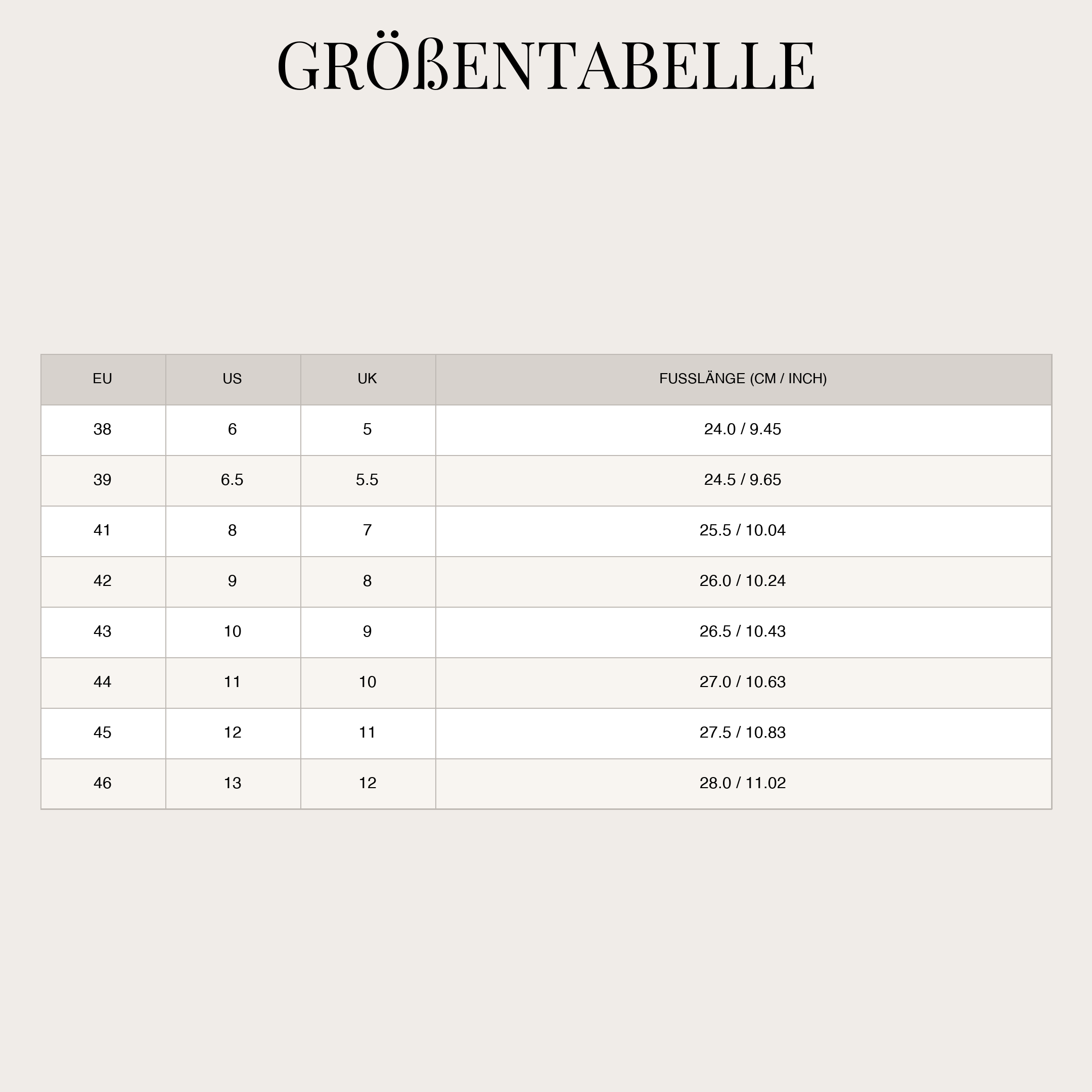 Size Chart