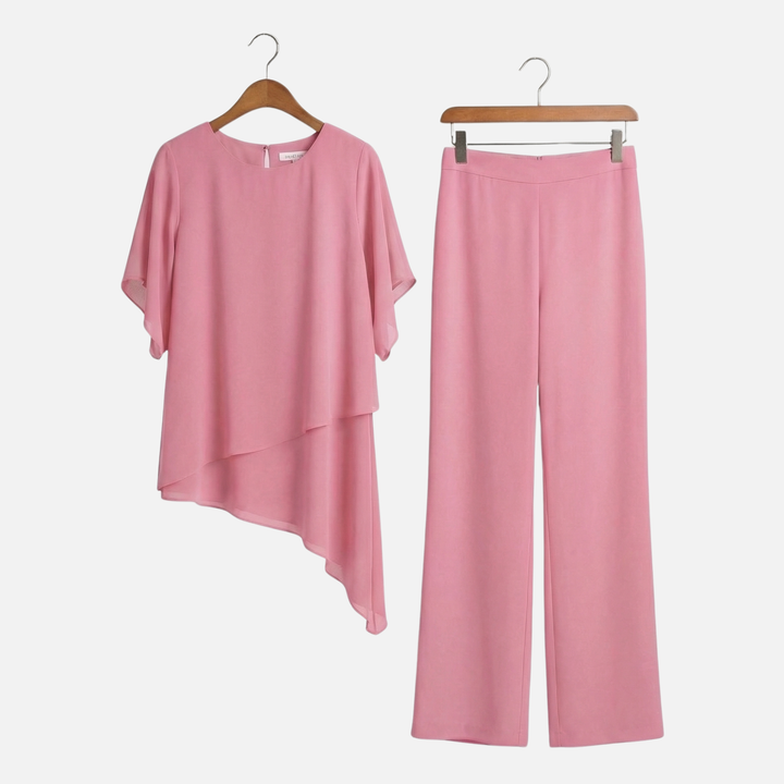 Elegant Set Draped Palazzo Pants with Top for Women