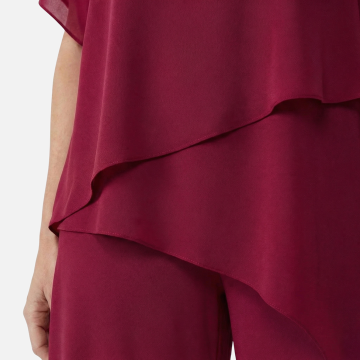 Elegant Set Draped Palazzo Pants with Top for Women