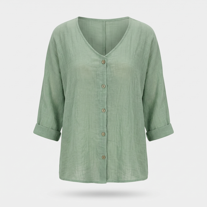 Lockere_Damenbluse_aus_Crinkle_Baumwolle_mit_V_Ausschnitt_und_3_4_Arm_11